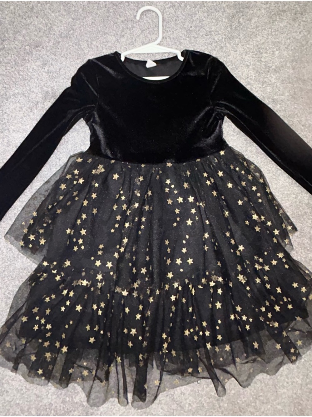 Girls dress- black dress - star dress - gold stars - sparkle dress - toddler